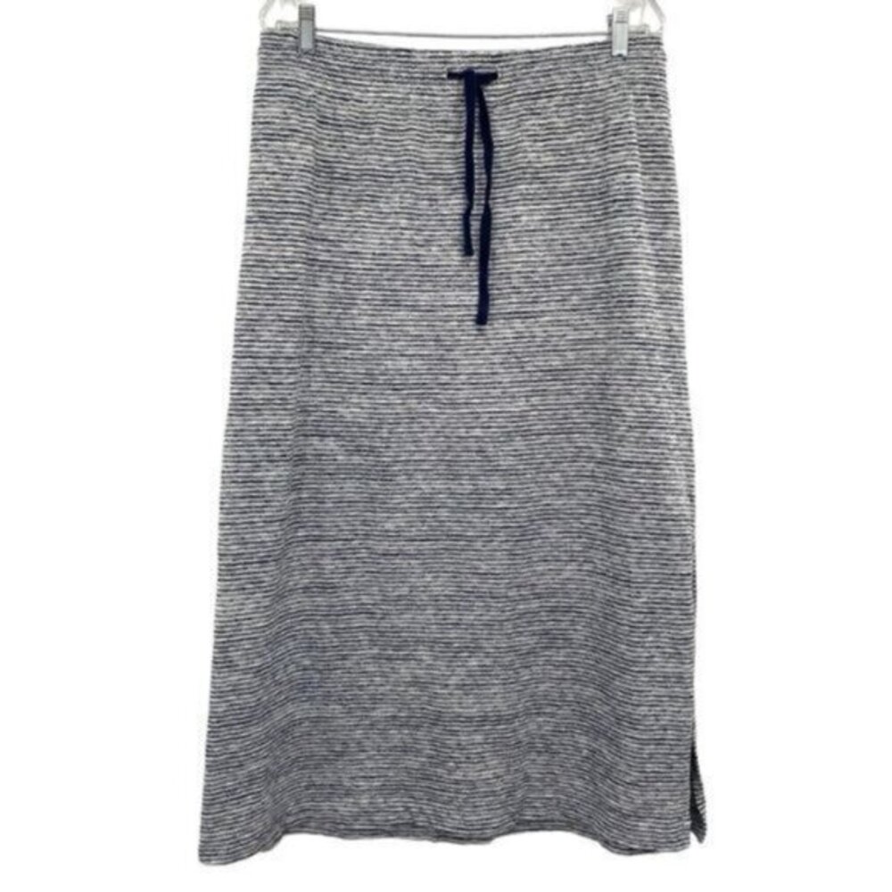 Woolworths Cotton Navy Stripe Drawstring Midi Skirt